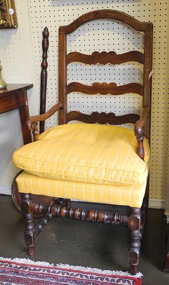 Provencal Style Low Arm Armchair, 43 1/4"h. (1 of 2)