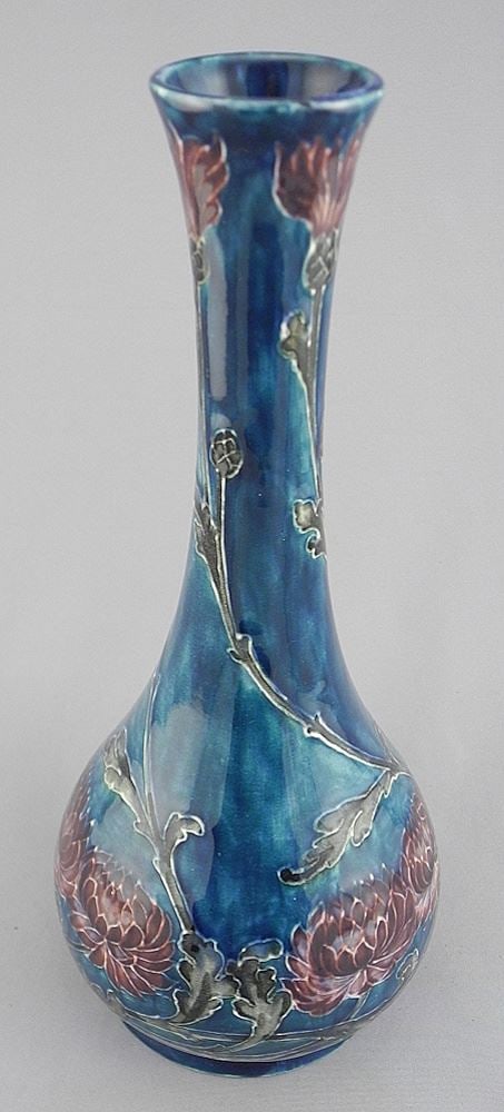 S. Hancock & Sons Morris Ware Vase, G. Cartlidge, 9 7/8"h. (1 of 3)