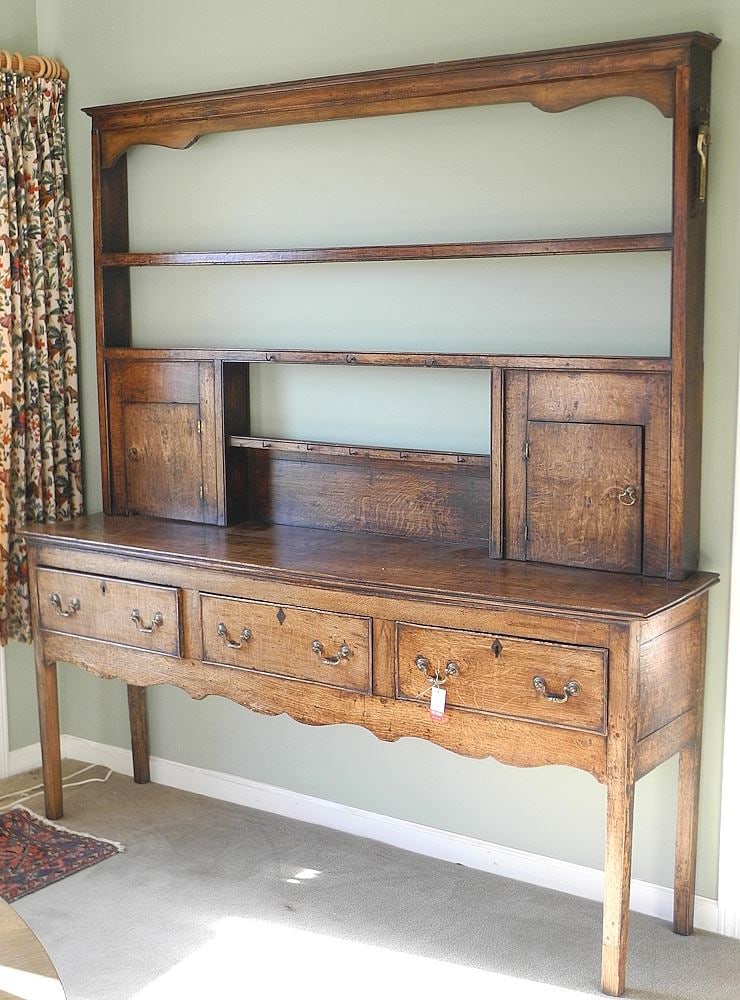 18th C. Oak Welsh Dresser, 73 x 16 x 78 1/2"h. (1 of 10)