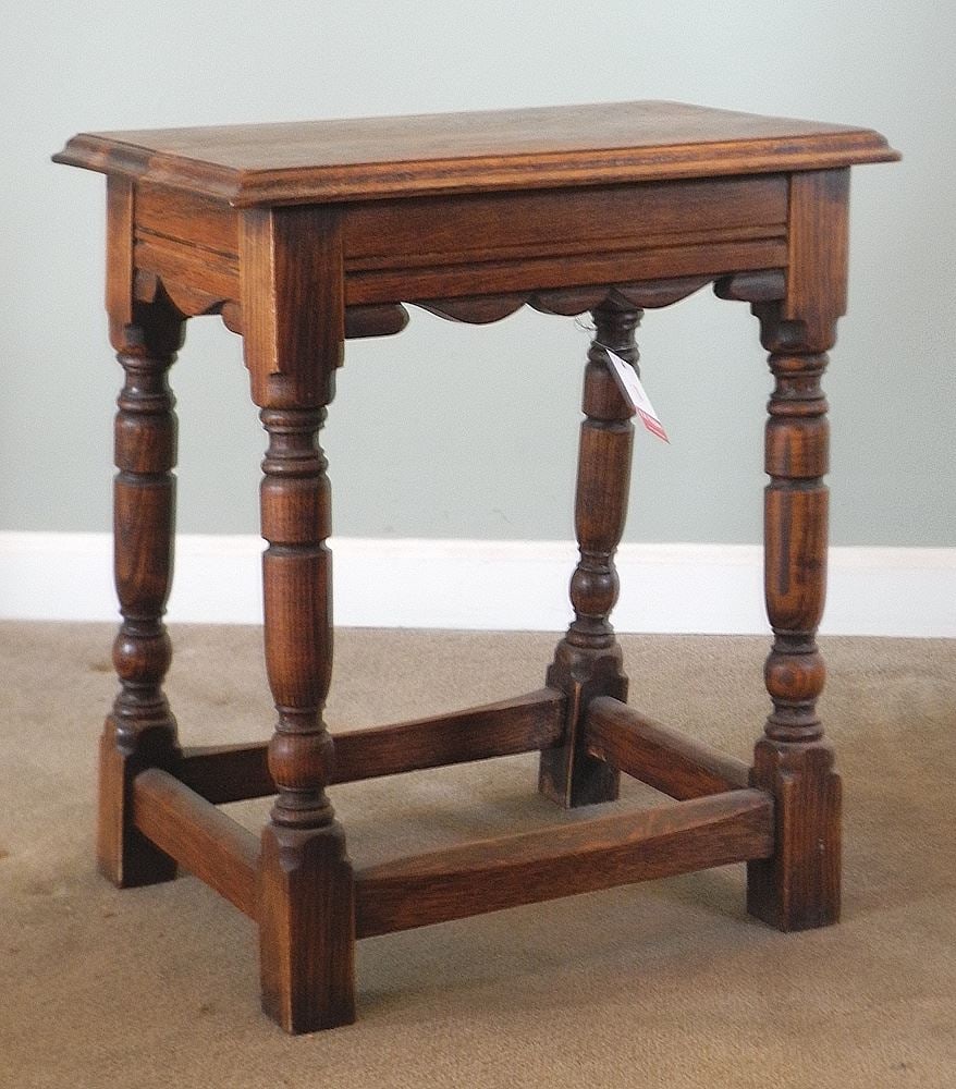 Oak Reproduction Joint Stool, 18 x 11 x 20"h. (1 of 2)