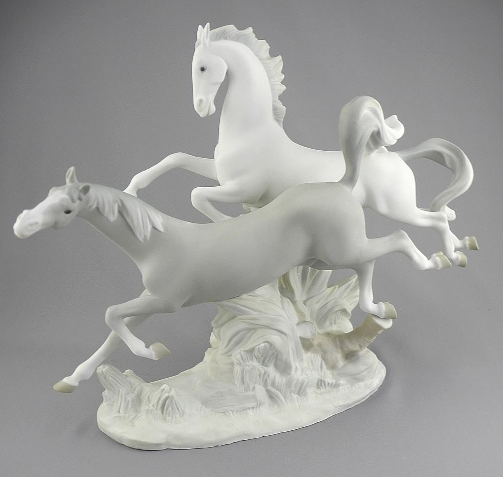 Lladro Porcelain "Horses Galloping Figurine, 11 1/4"h. (1 of 3)