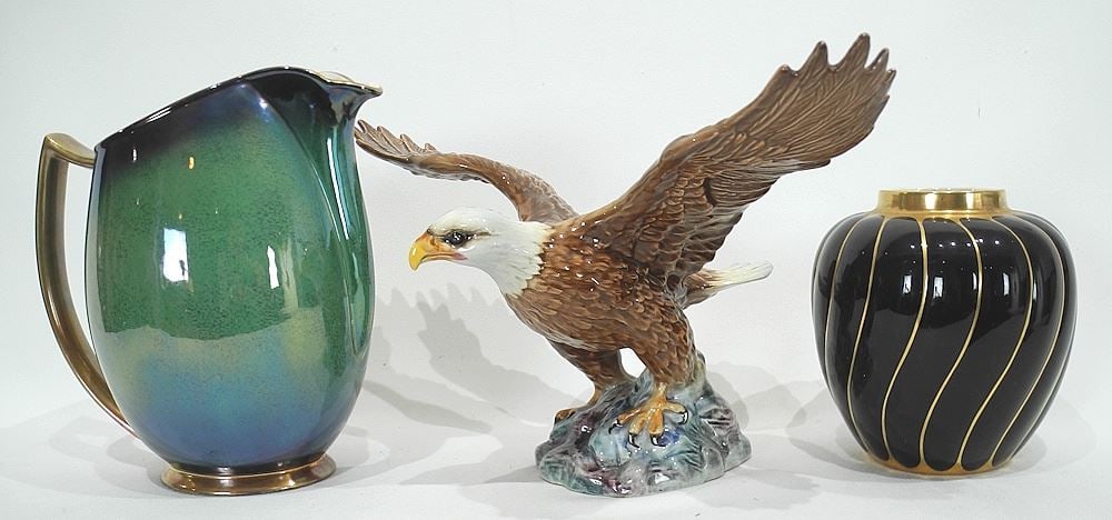Collection of English Ceramics: 3 Moorcroft/2 Carleton Ware/Beswick Eagle. (1 of 6)
