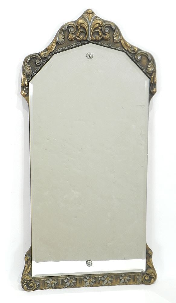 Gilt Mounted Plate Glass Mirror, 28 3/4"h. (1 of 3)