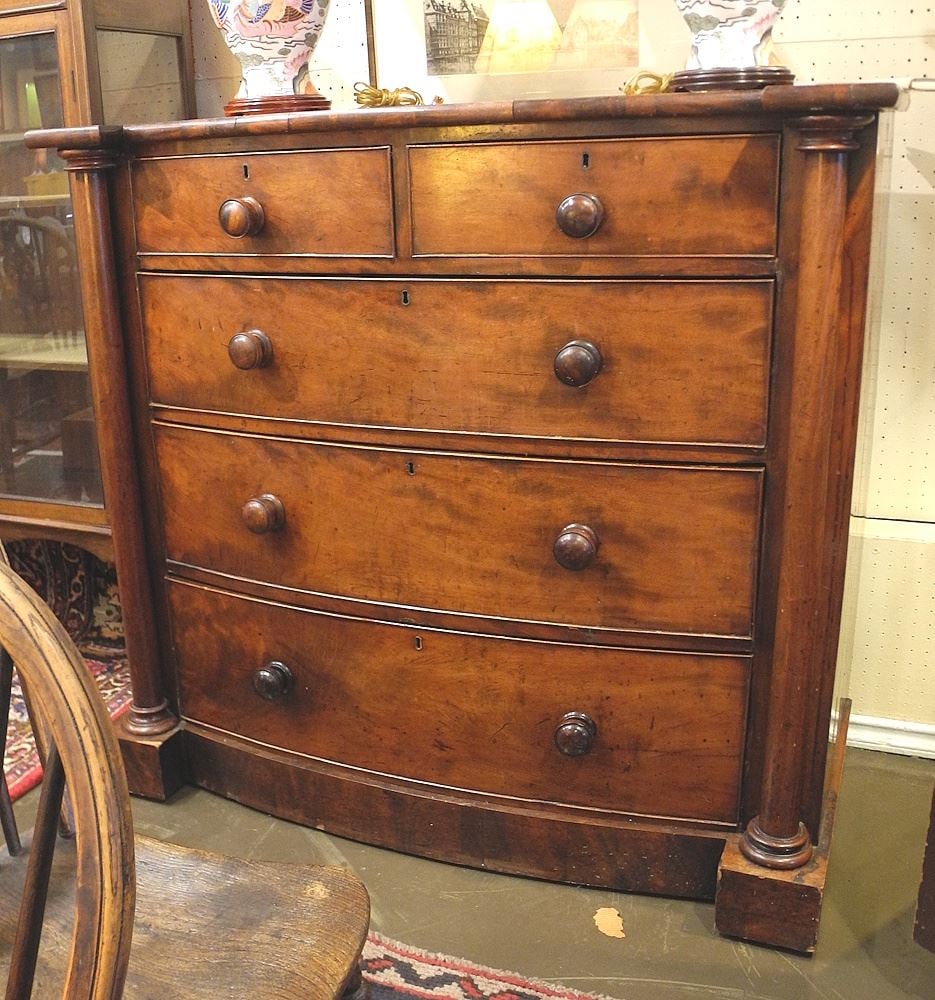 Mid 19th C. Mahogany Chest of Drawers, 44 1/2"h. (1 of 4)