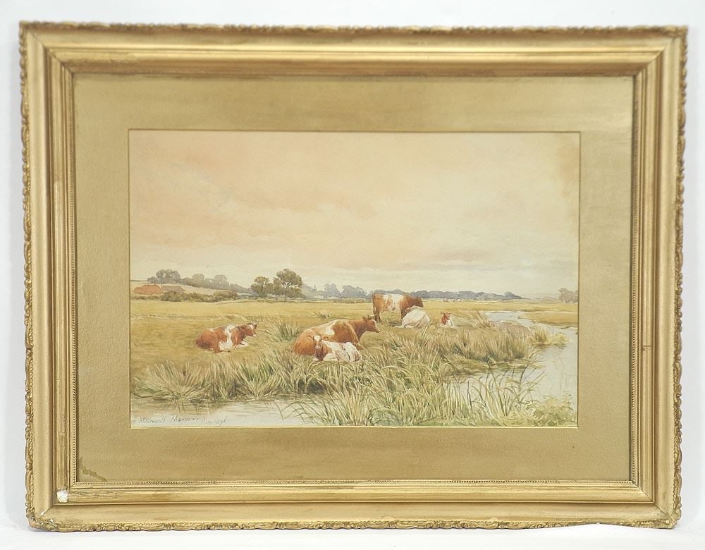 Pair of Watercolours signed & Attributed to A.W.(Augustus Walford) Weedon, 12 1/4 x 18 1/2, " (1 of 6)