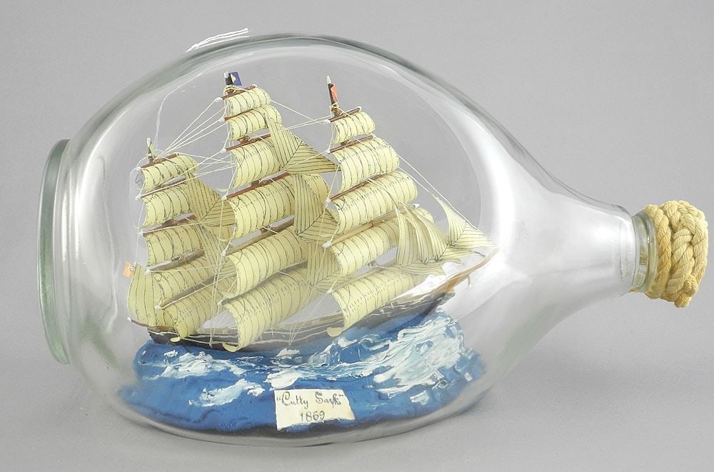 Model Cutty Sark in Bottle, 10 1/4": Model Cutty Sark in Bottle, 10 1/4"