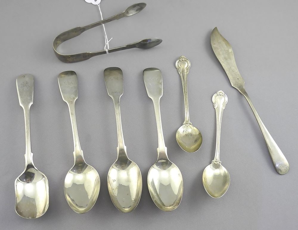 Collection of Hallmarked Silver Cutlery with Two Sterling Coffee Spoons, 149g. (1 of 2)