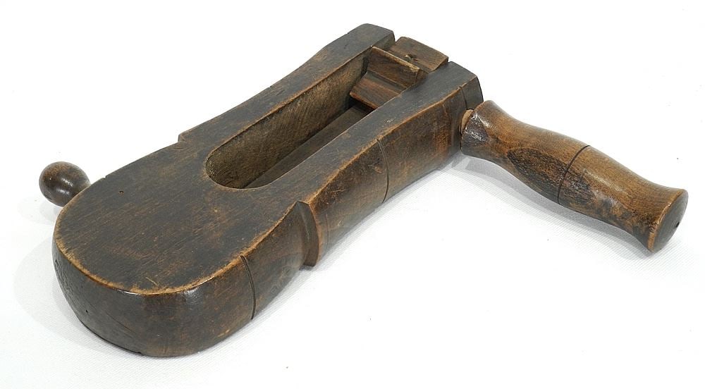 19th C. Hardwood Cracker, 9 x 9 x 1 3/8". (1 of 2)