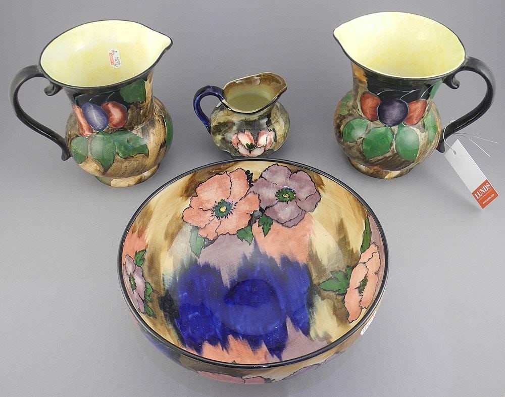 Collection of HK Tunstall Jugs/ Bowl/Cream Jug, 3 1/2 - 5 7/8"h.: Collection of HK Tunstall Jugs/ Bowl/Cream Jug, 3 1/2 - 5 7/8"h.
