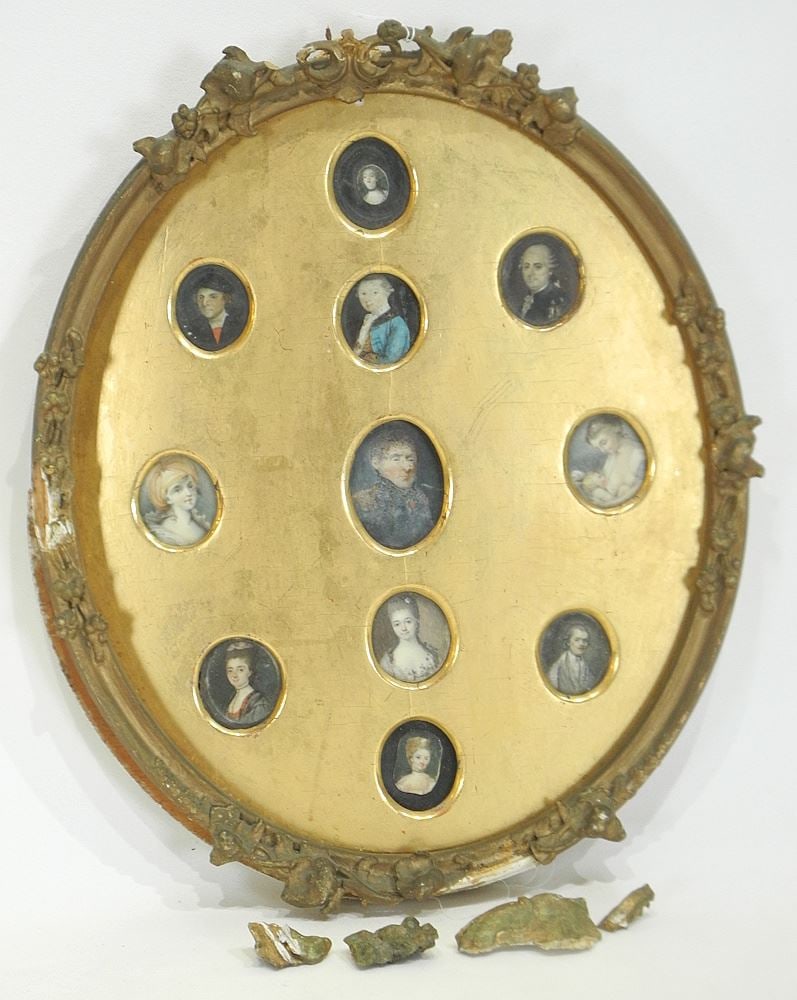Collection of 18th & 19th C. Portrait Miniatures, CDN BIDDERS ONLY, Framed, (as found). (1 of 3)