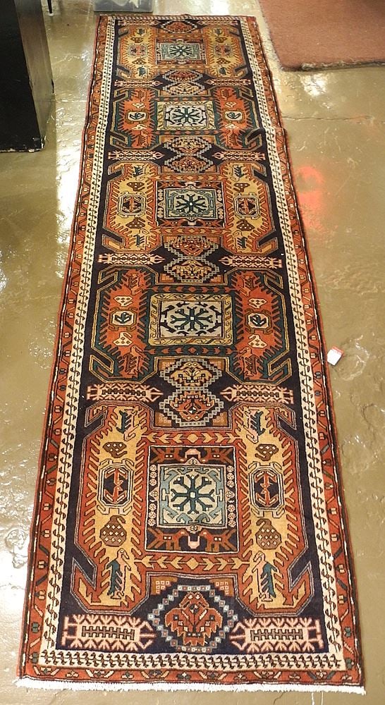 Sarab Hand Knotted Carpet Approximately 3'1" x 11'2".: Sarab Hand Knotted Carpet Approximately 3'1" x 11'2".