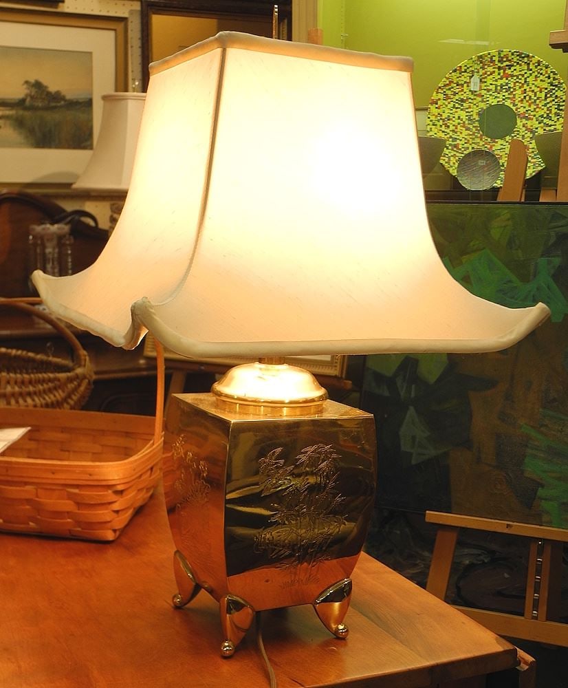 Chinese Brass Table Lamp, 23 1/2"h. (1 of 1)