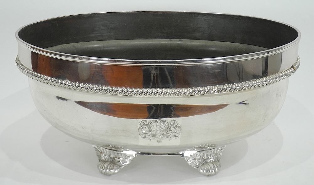 Georgian Meat Cover Converted to Bowl, 14 1/2 x 12 1/2 x 8"h.: Georgian Meat Cover Converted to Bowl, 14 1/2 x 12 1/2 x 8"h.