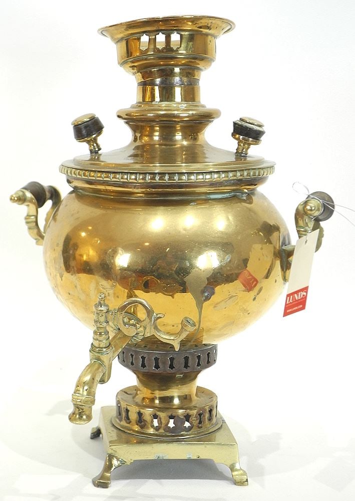 Russian Brass Samovar, 15 1/2"h. (1 of 4)