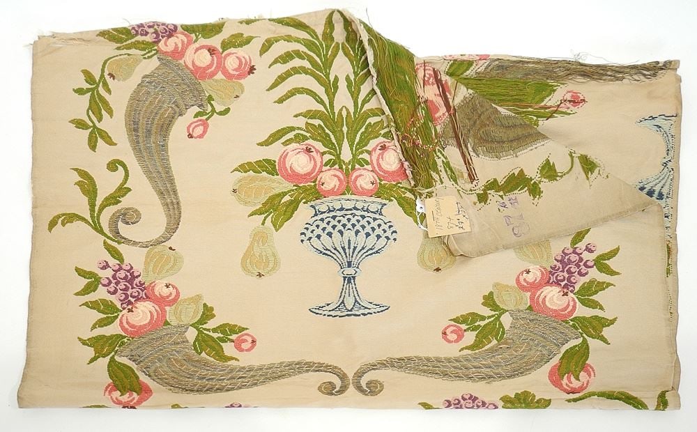 18th C Textile Panel, Approx. 34 x 25". (1 of 3)