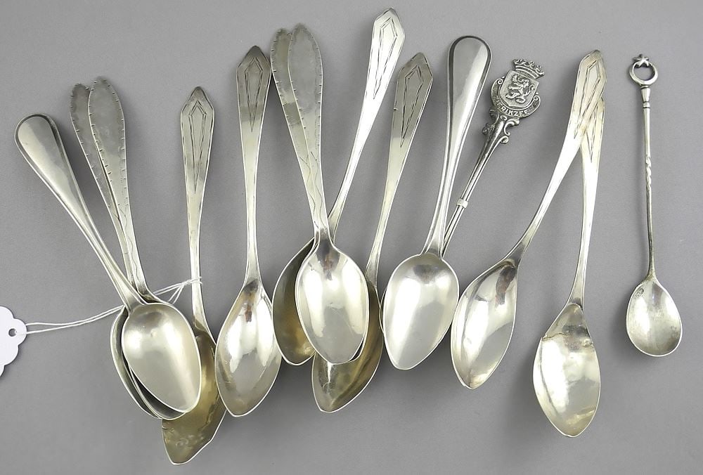 Collection of Dutch Silver Teaspoons , Approximately 5"L, 125g. (1 of 2)