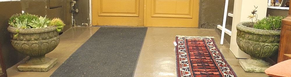 Pair of Weathered Concrete Planters Containing Live Plants, 19 1/2"h.: Pair of Weathered Concrete Planters Containing Live Plants, 19 1/2"h.