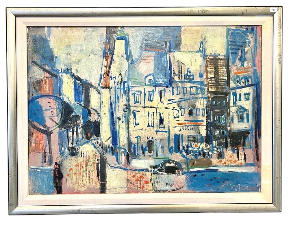 Oil on Board signed H. Siebner, 19 3/4 x 17 1/8", "Mastich Holl".: Oil on Board signed H. Siebner, 19 3/4 x 17 1/8", "Mastich Holl".