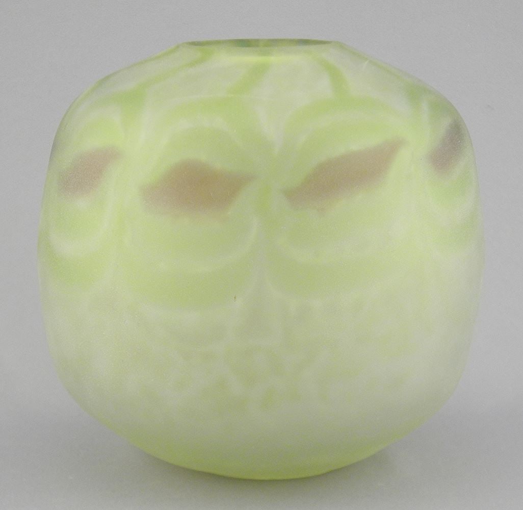 Bulb Design Glass Vase signed M. (Mel) Munsen 1973, 5"h. (1 of 4)