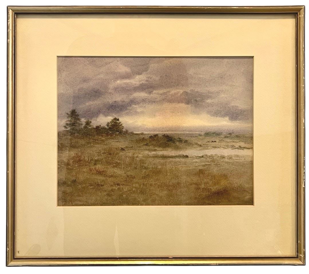 Watercolour Monogrammed SM (Samuel Maclure), 8 1/2 x 11", "Victoria Landscape". (1 of 2)