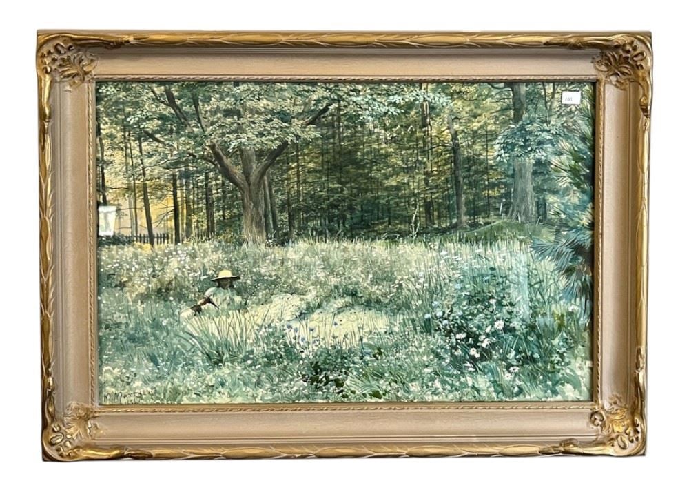 Watercolour signed M. Matthews, 13 1/4 x 20 1/2", "The Forest Glade" (1 of 2)