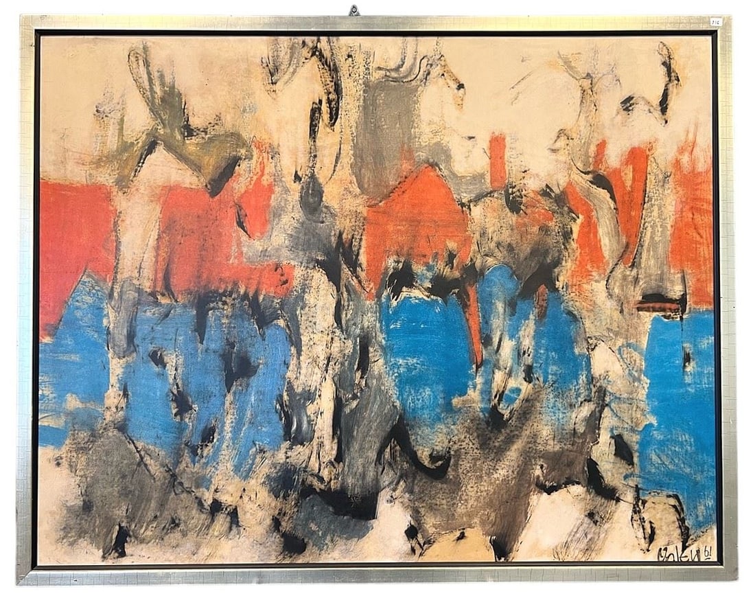 Oil on Paper On Board signed (Tony) Onley'61, 34 1/2 x 44", "Untitled". (1 of 2)