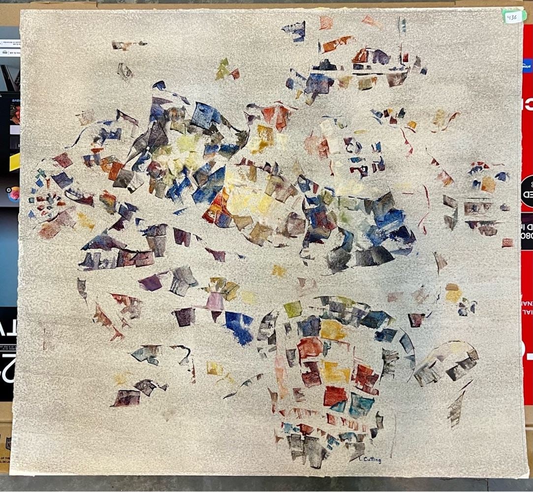 Acrylic on Paper signed L. Cutting, 22 x 24", Untitled. (1 of 1)