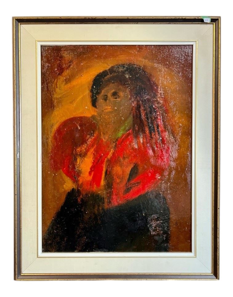 Oil on Board signed H.H. Elliotte 1965 Verso, 27 x 20", "Portrait". (1 of 2)