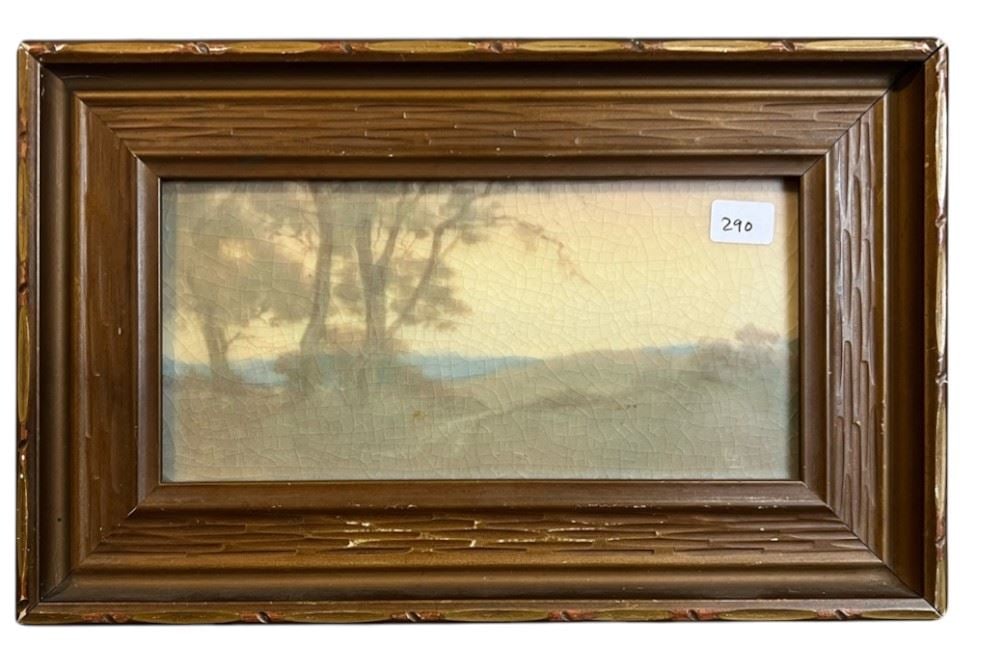 Rookwood Tile Attributed to Leppley, 4 x 7 3/4", "California Scenery". - (1 of 3)