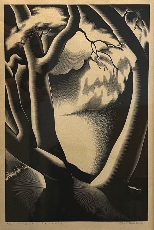 Woodcut signed Paul Landacre, 12 1/4 x 8" #26/60, "August Seventh" (1 of 1)
