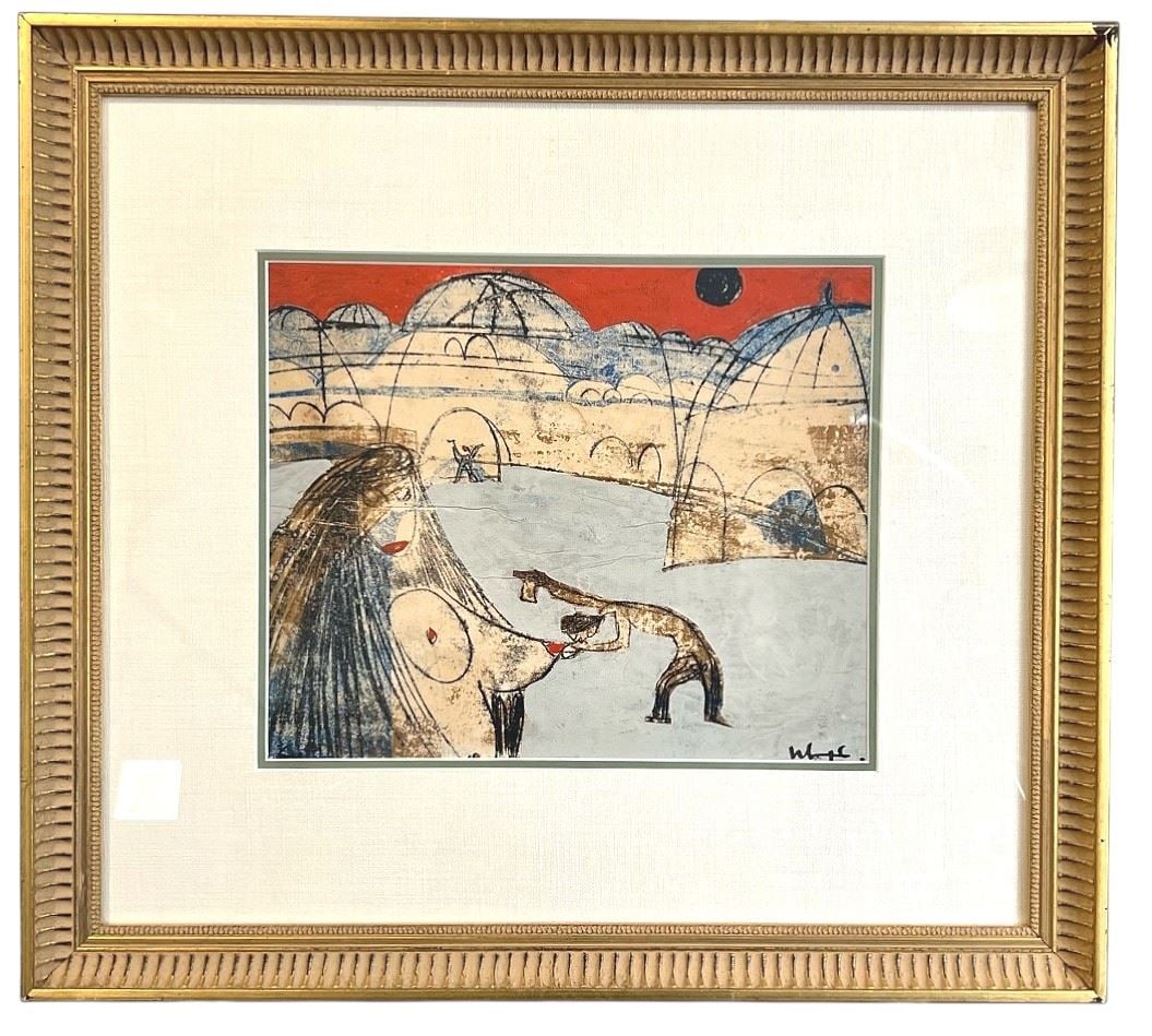 Mixed Media signed H. Siebner, 10 1/2 x 12 3/4", "Untitled". (1 of 4)