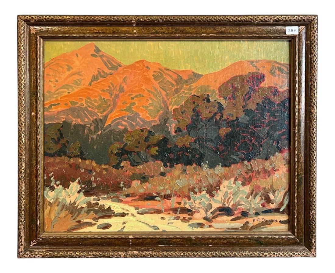 Oil on Board signed H. A. Edwards, (Howard Arden), 12 x 15 1/4", "Acadia".: Oil on Board signed H. A. Edwards, (Howard Arden), 12 x 15 1/4", "Acadia".