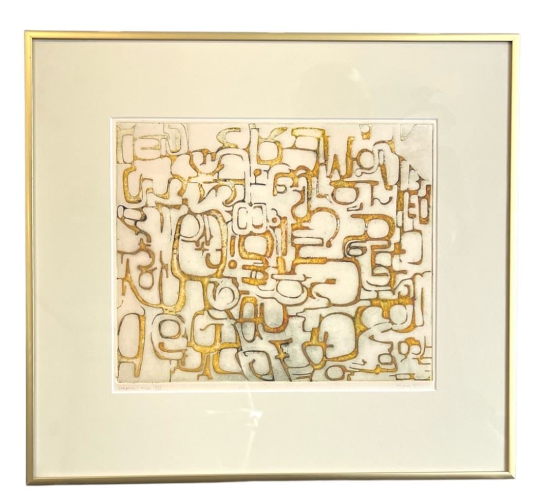 Coloured Lithograph signed Dufour 77', 9 1/4 x 11", "Alpha c/a XV". (1 of 2)