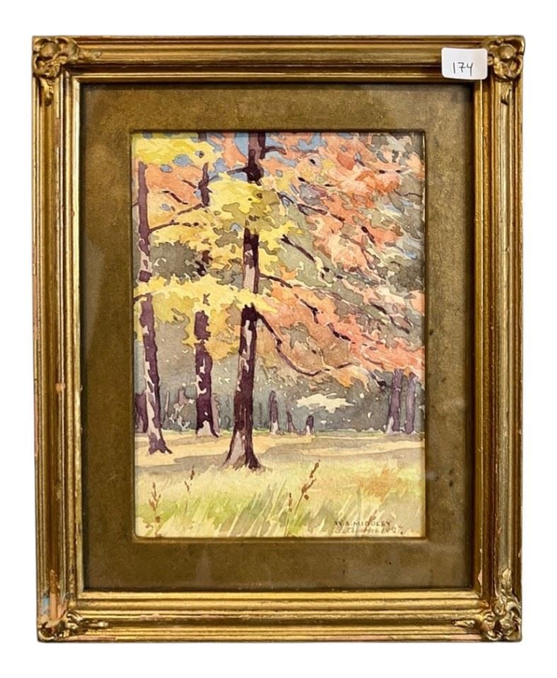Oil Painting signed W.A. Midgley, 7 x 5", "Autumn". (1 of 2)