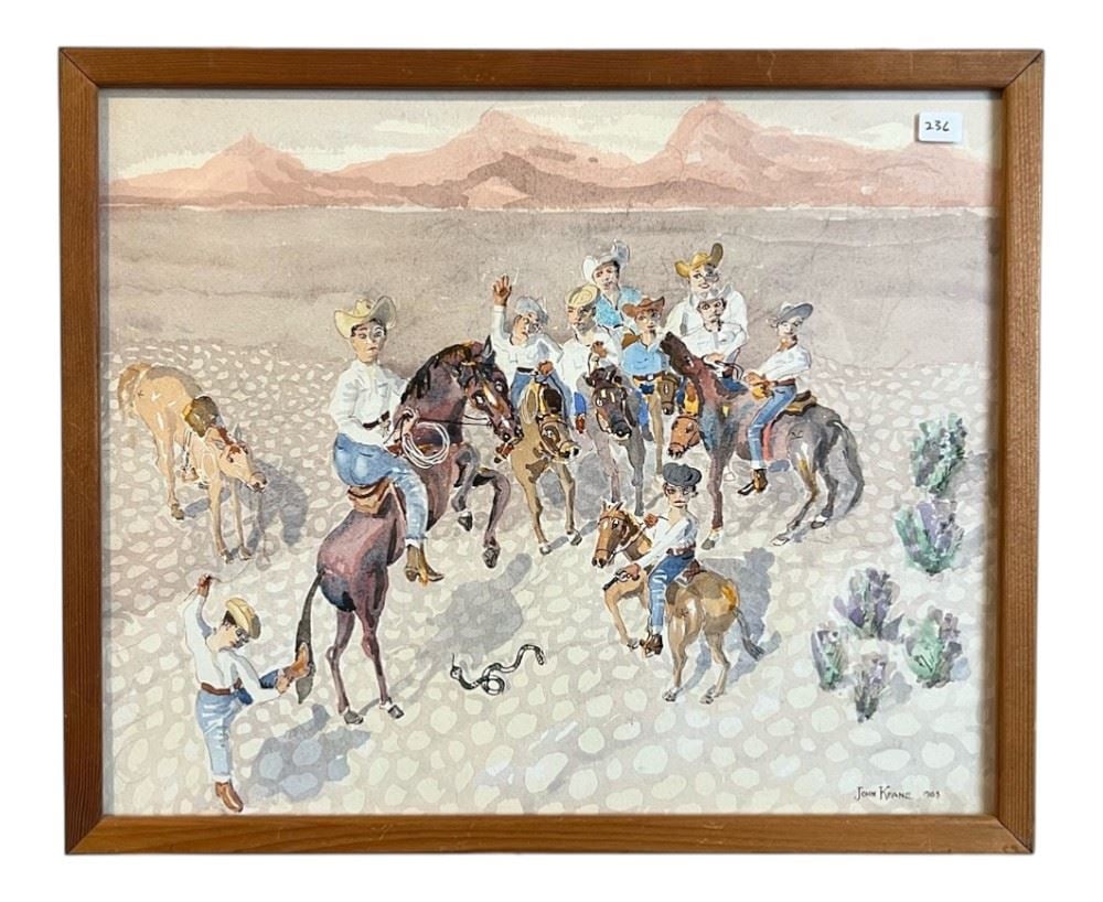 Watercolour signed John Keane 1983, 12 3/4 x 15 3/4", "Snake". (1 of 2)