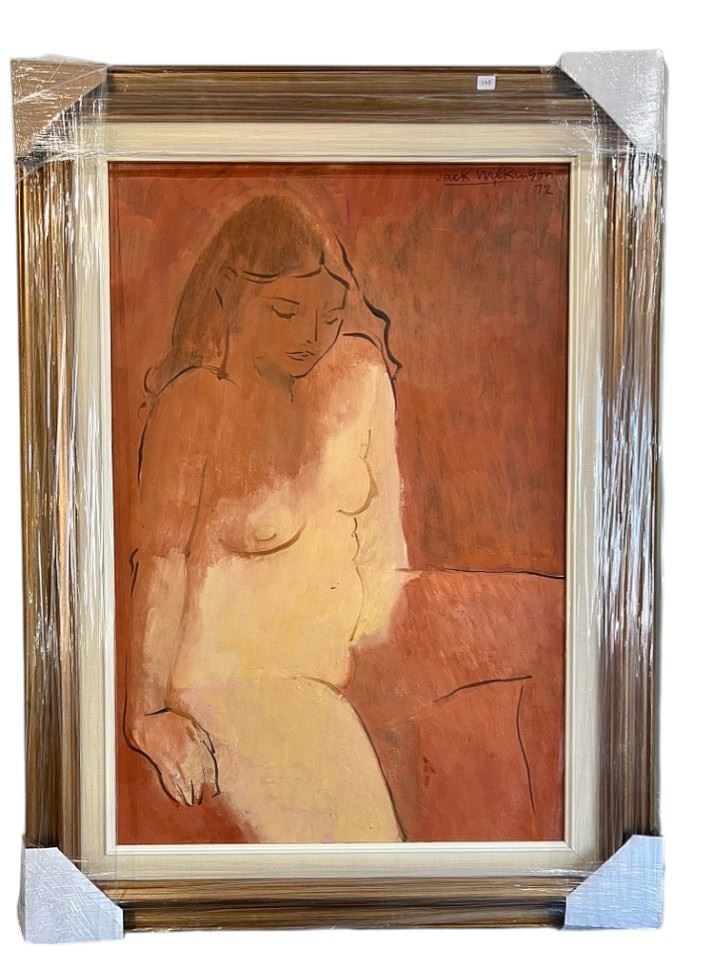 Oil on Canvas signed Jack Wilkinson 72', 30 x 20", "Nude".: Oil on Canvas signed Jack Wilkinson 72', 30 x 20", "Nude".