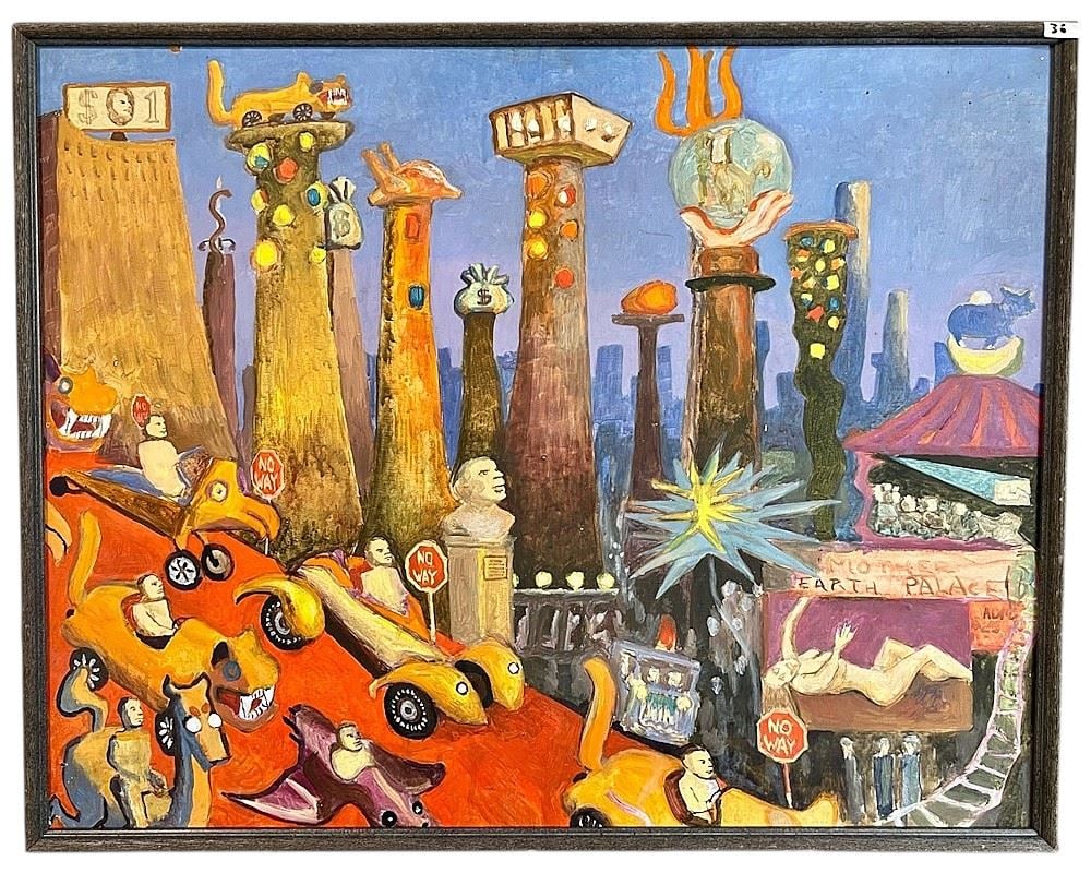 Unsigned Acrylic on Board, 22 x 28", "Untitled". (1 of 2)