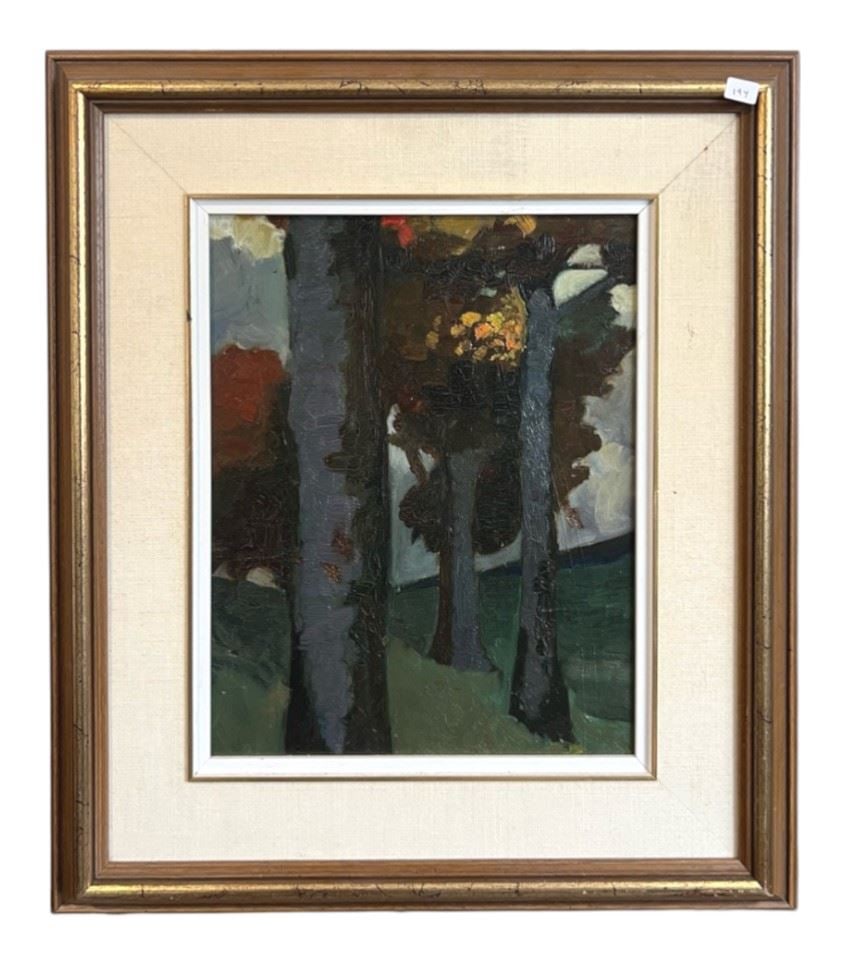 Oil on Board Unsigned, 11 x 14", "Trees". (1 of 2)