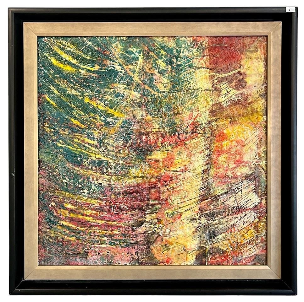 Acrylic & Wax signed Susan McLennan Verso, 24 x 24", "Untitled". (1 of 3)