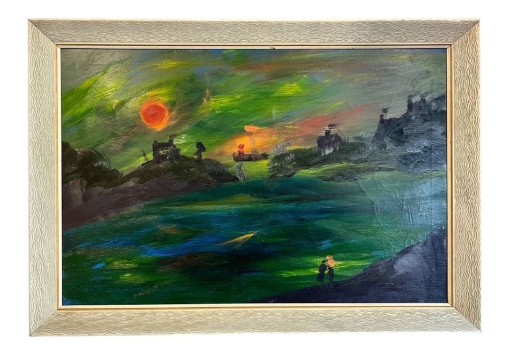 Oil on Canvas signed H.H. Elliotte Verso, 24 x 36", "Seascape".: Oil on Canvas signed H.H. Elliotte Verso, 24 x 36", "Seascape".