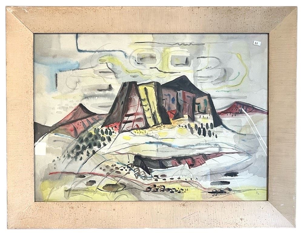 Watercolour signed W.J.B. Newcombe' 53, 20 1/2 x 28 1/2", "Untitled". (1 of 3)