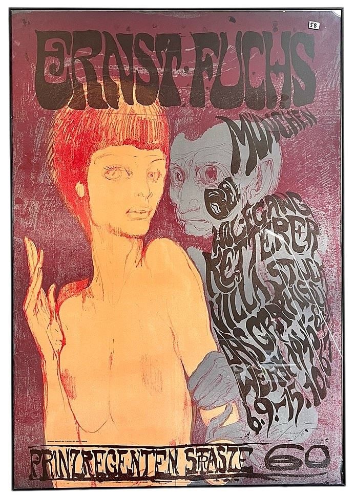 1967 Ernst Fuchs Munchen Poster, 28 x 34". (1 of 2)
