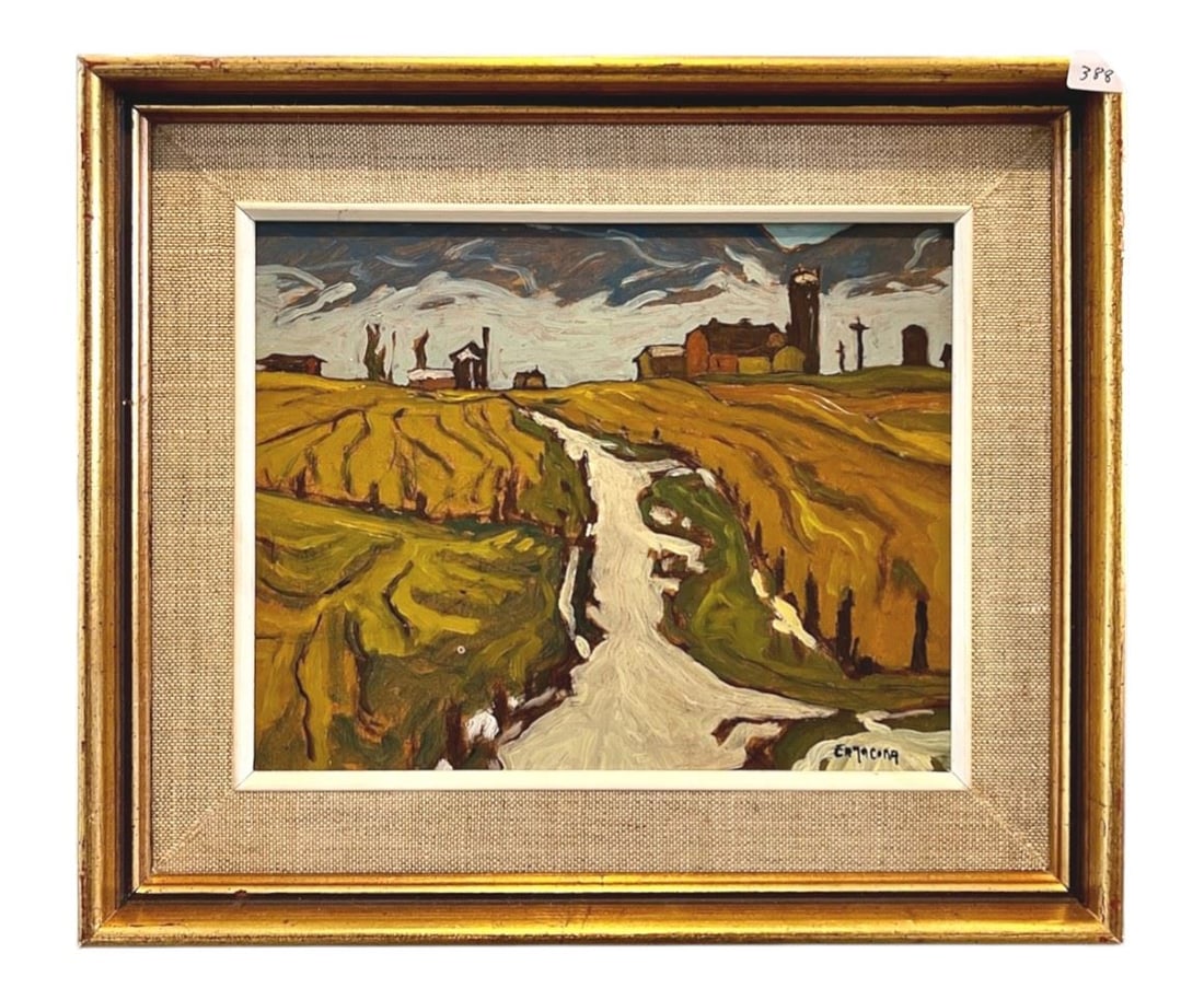 Oil on Board signed Ermacora (Phil Richard), 8 x 10", "Fraser Farm". (1 of 2)