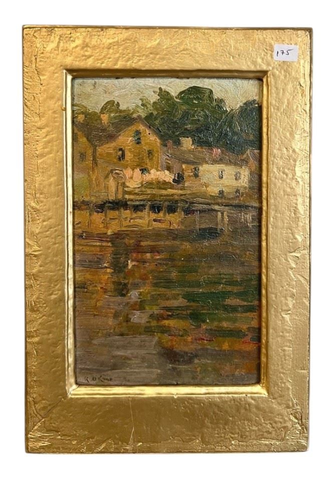 Acrylic on Card signed R. O'Kane, 10 x 6 1/4", "Little Venice".: Acrylic on Card signed R. O'Kane, 10 x 6 1/4", "Little Venice".