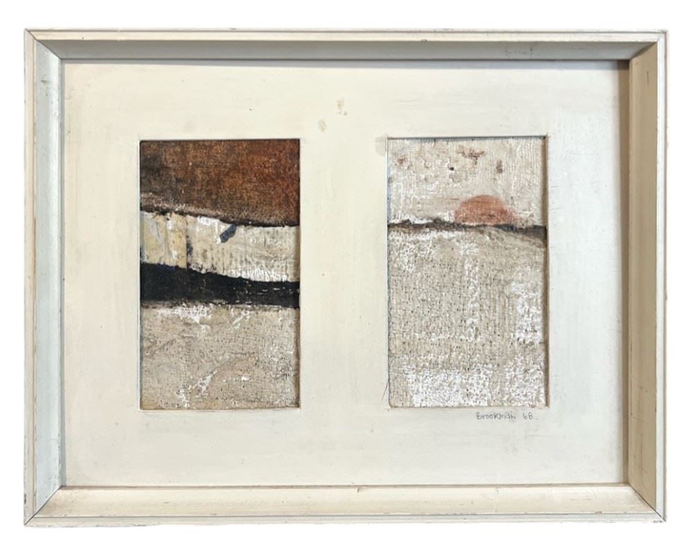 Mixed Media signed (Charles) Brookman, 5 1/2 x 3 1/4", "Affinity Series 3". (1 of 2)