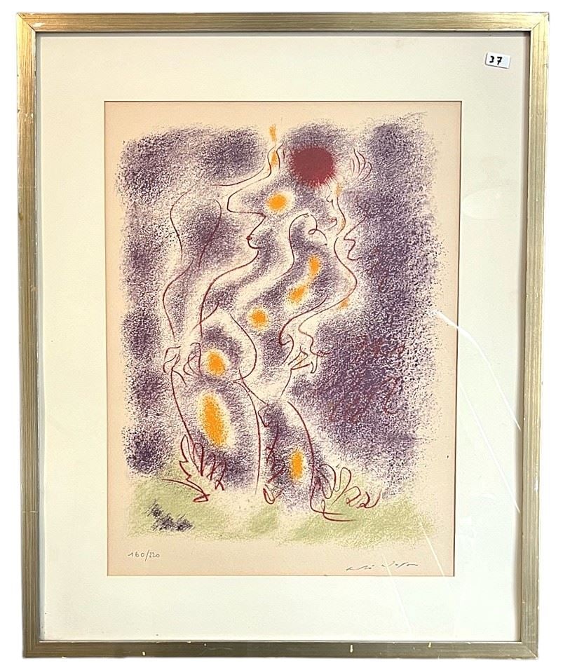 Colour Lithograph signed Mason A. (Andre), 20 x 15", "Couple". (1 of 2)