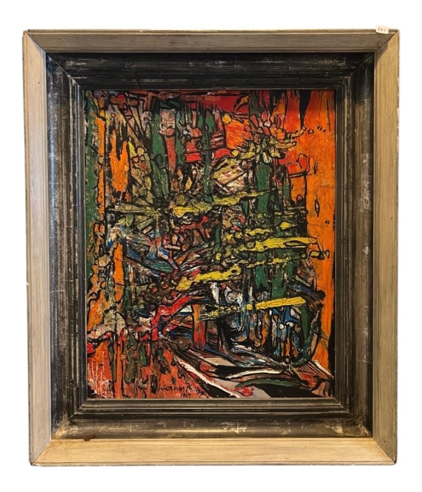 Oil on Board signed Werner Philipp 1967, 21 1/2 x 17 1/2", "Rays". (1 of 2)