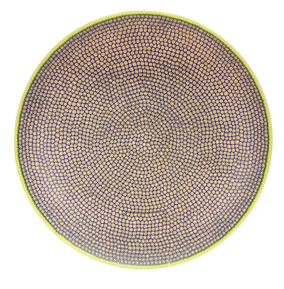 Fused and Slumped Glass Bowl Signed M. Munsen 2004, 18 1/4" diameter. (1 of 5)