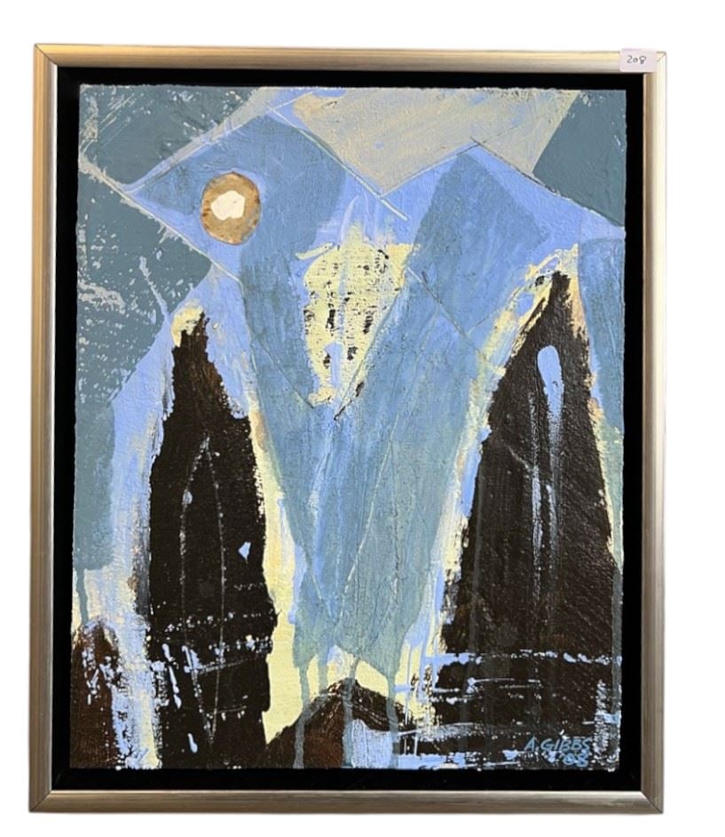 Mixed Media on Panel signed Andrew Gibbs, 14 x 11", "Turning Away". (1 of 2)