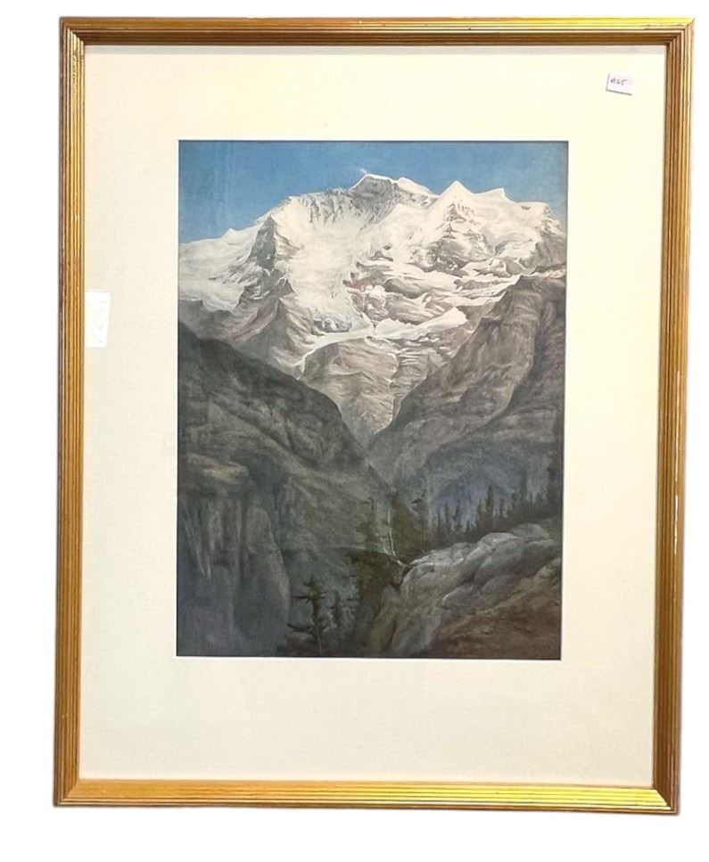 Unsigned Watercolour, 19 1/4 x 14 1/2", "Mountainscape". (1 of 1)
